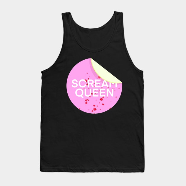 Scream Queen Sticker VHS Tank Top by Thrill of the Haunt